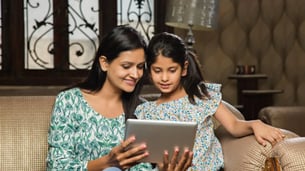 Indian kids on laptop