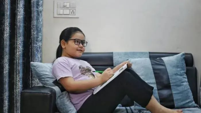 Indian Kid Reading
