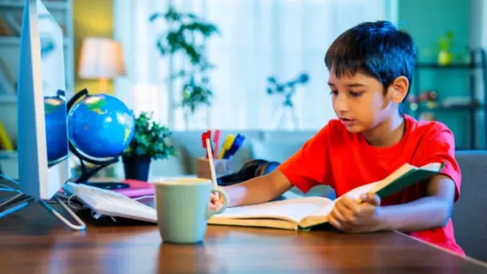 Indian Kid Reading