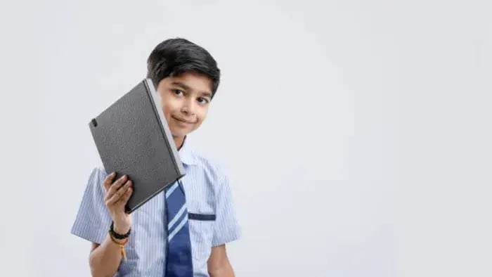Indian kids writing