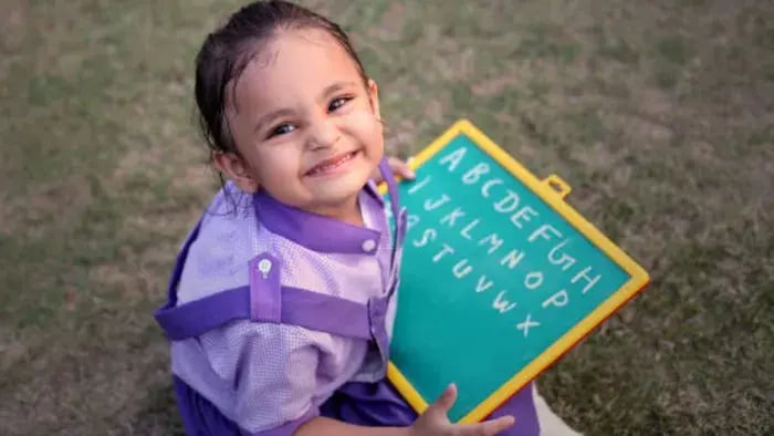 Indian kids learning words