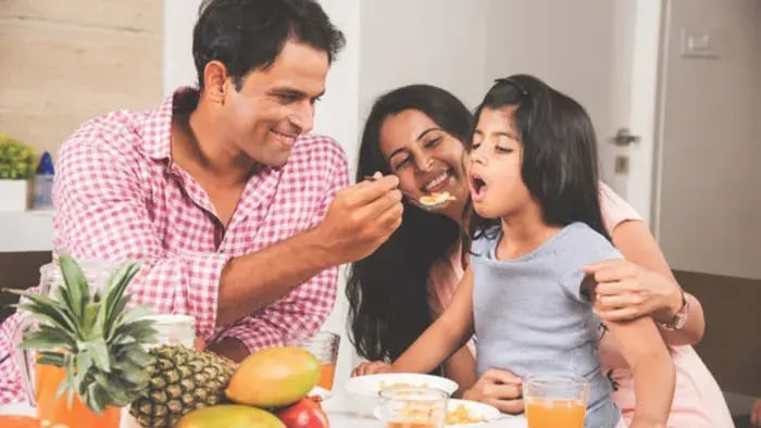 Indian Kids Eating