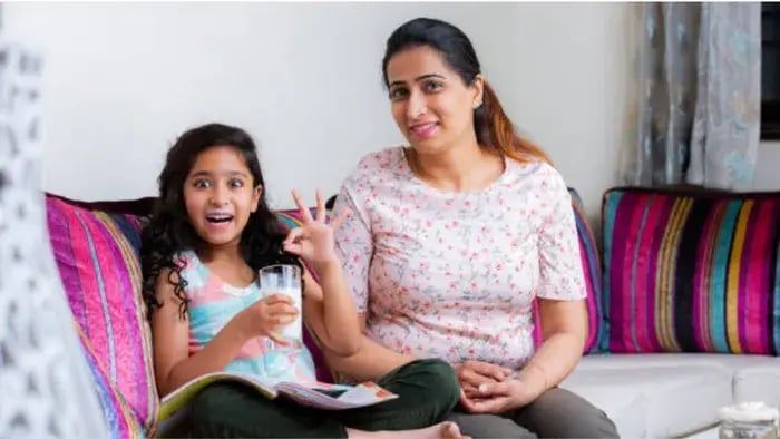 Indian Kids Drinking Milk