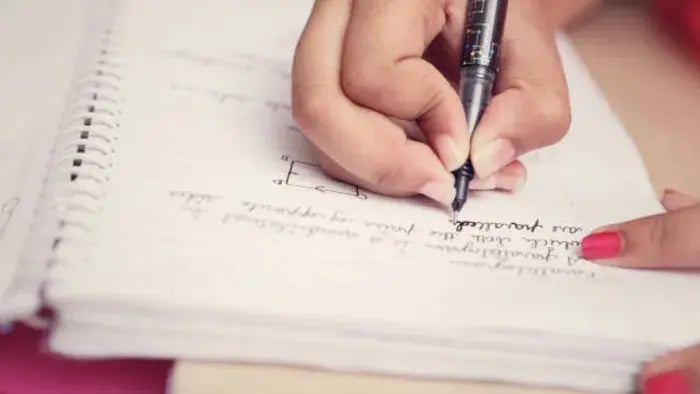 Indian Kid Writing