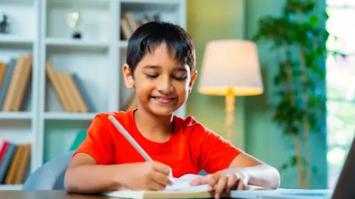 Indian Kid Writing