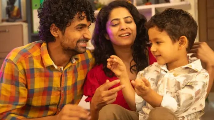 Indian Kid With Parents
