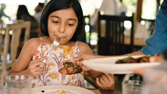 Indian Kid Eating