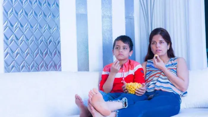 Indian kid eating