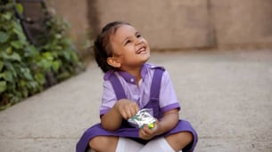 Indian Kids Eating Snacks