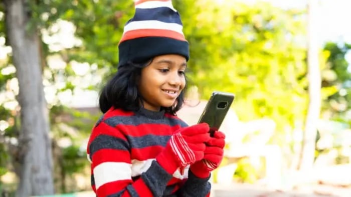 Indian Kids Playing In Winters