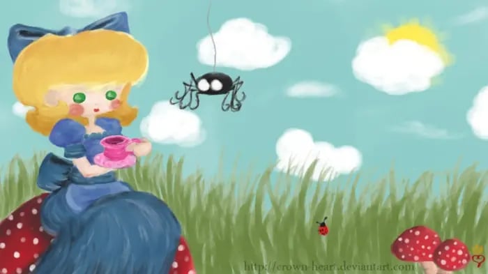 Drawn Painting Of Miss Muffet