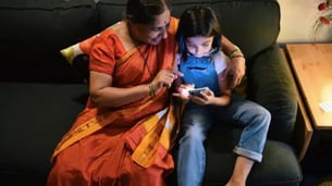 Indian Kids Using Phones