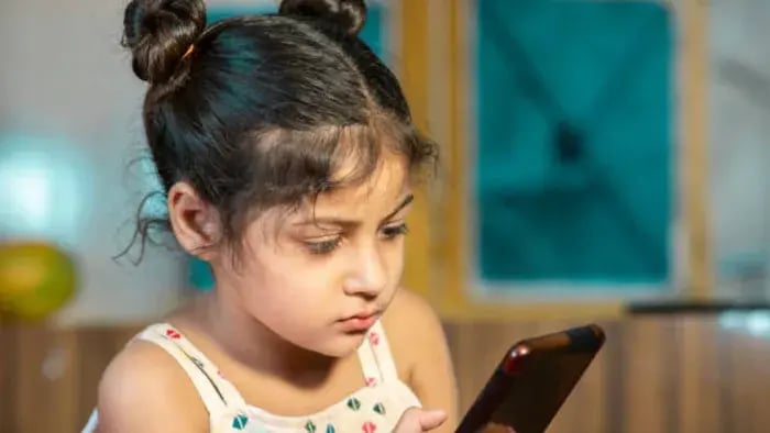 Indian Kids Using Phones