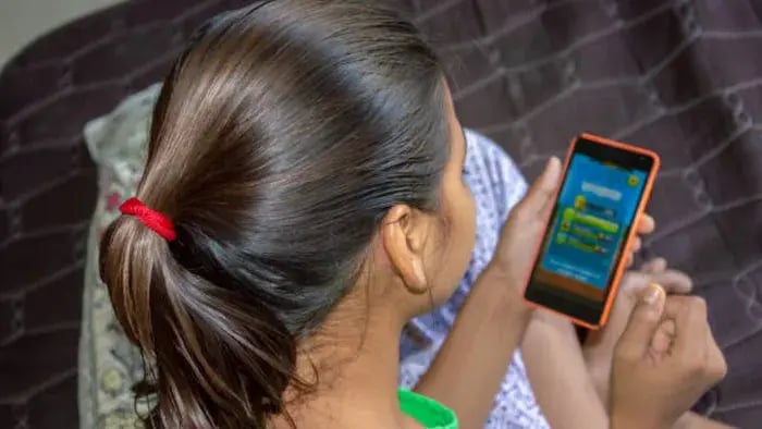 Indian Kids Using Phones