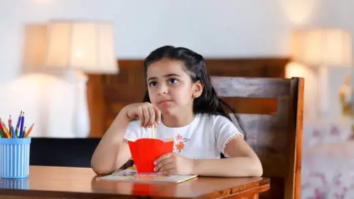 Indian kids eating healthy food