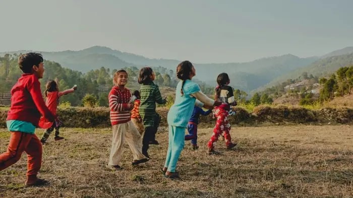 Kids Playing In Ground