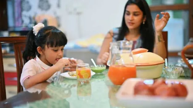 Indian Kid Eating