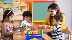 Indian kids eating