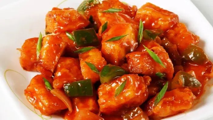 Paneer Chili Served In A Bowl