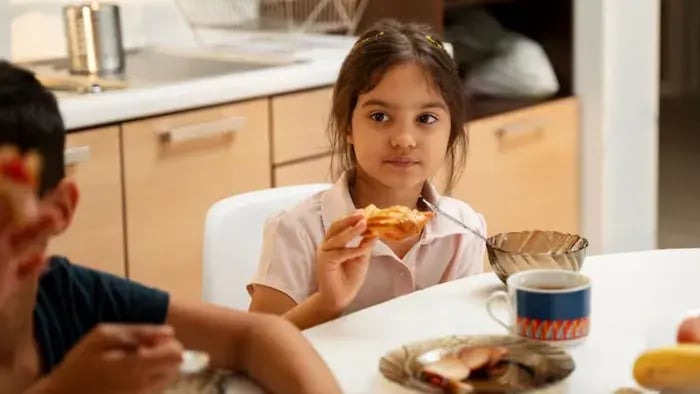 Indian Kid Eating