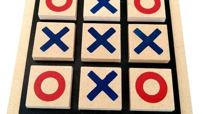 Tic Tac Toe Board Game With Blocks