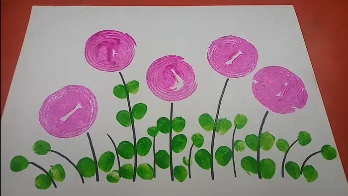 flowers painting with vegetables
