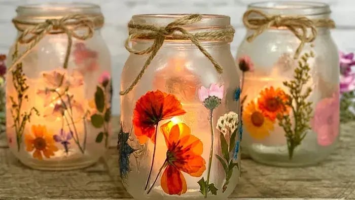 flower lantern with candles