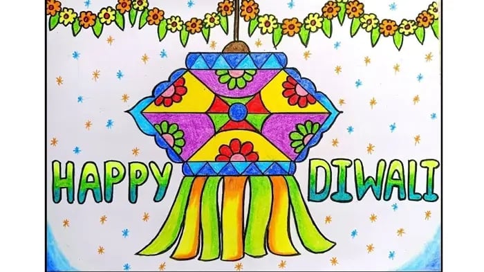 Colored Diwali Lantern 