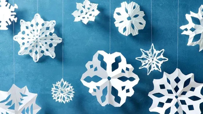 Paper snowflakes with patterns