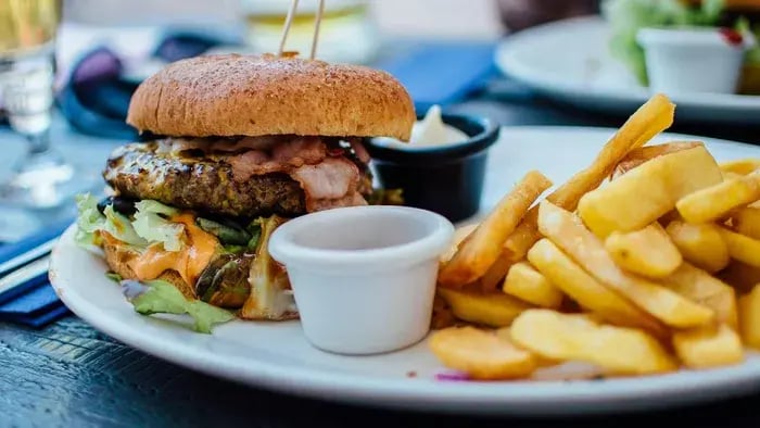burgers and fries