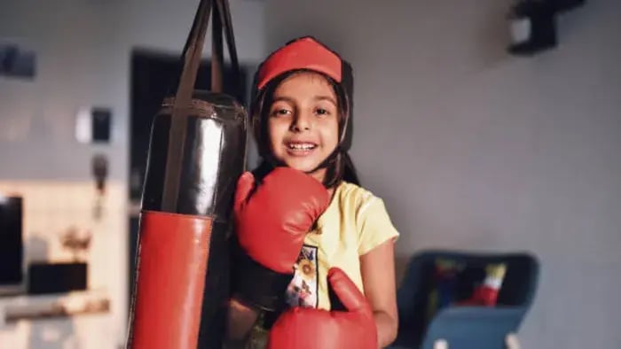 Indian Kid Doing Strength Exercises