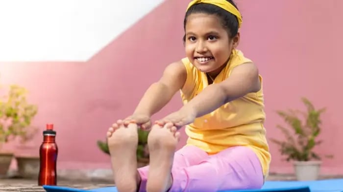 Indian kids doing yoga