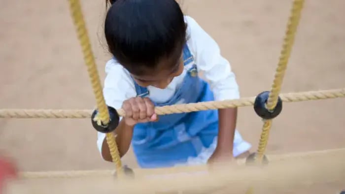 Indian Kid Doing Fun Exercises