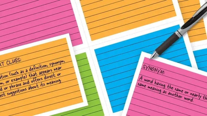 colorful flash cards