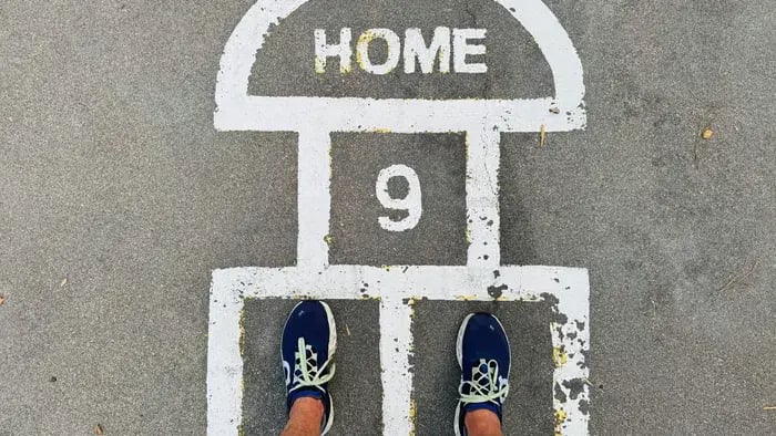 Hopscotch blocks with a kid