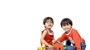 Indian kids playing with toys