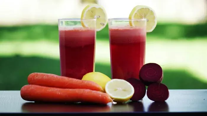 glass of juice with vegetables