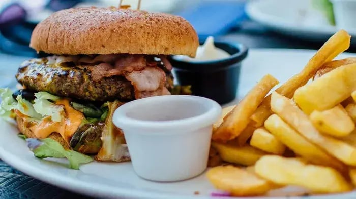 burger and fries