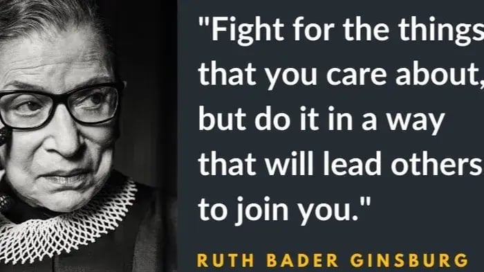 photo of Ruth Bader with quote