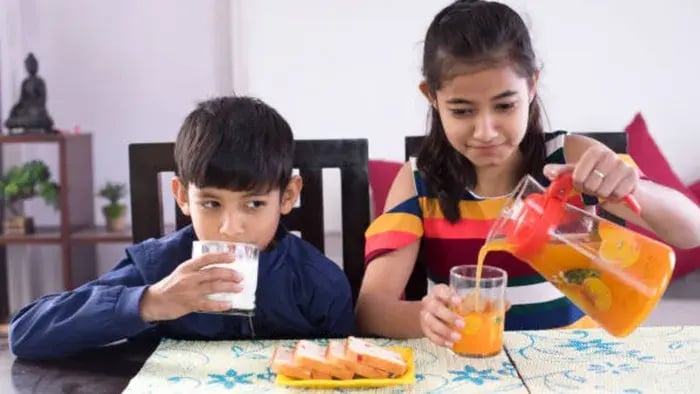 Indian Kids Eating