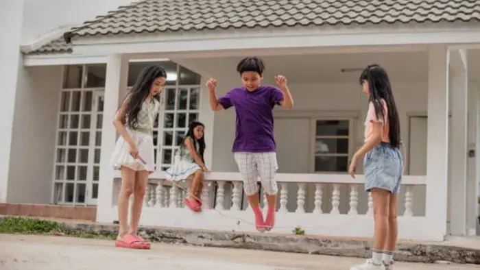 Indian Kid Doing Skipping Rope