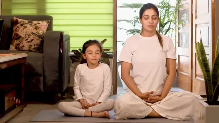 Indian Kids Doing Yoga