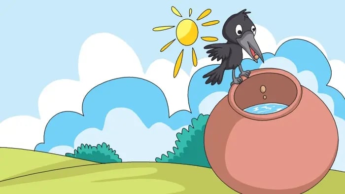 A Thirsty Crow On A Hot Day