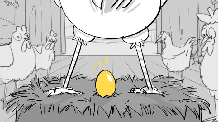 Shiny Golden Eggs Laid By Magical Hen