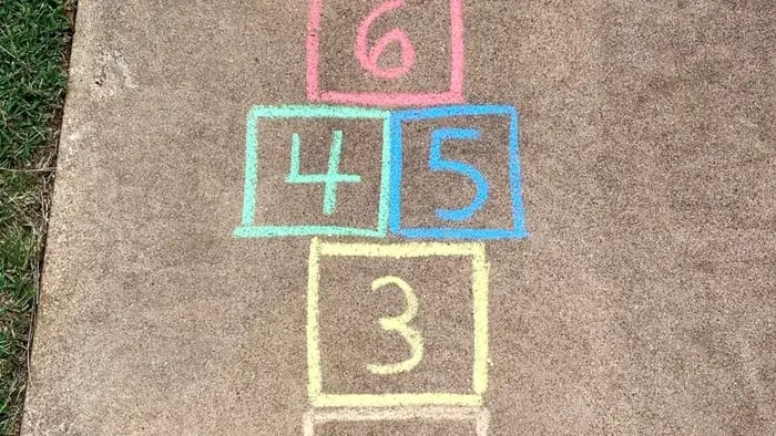 colorful hopscotch table