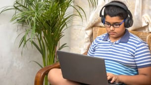 Indian Kids On Laptop