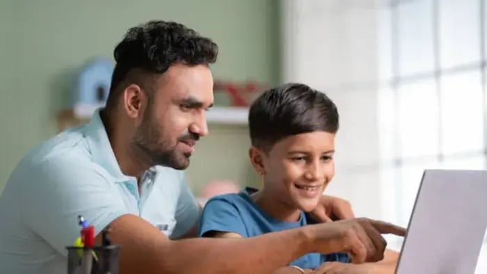 Indian Kids On Laptop