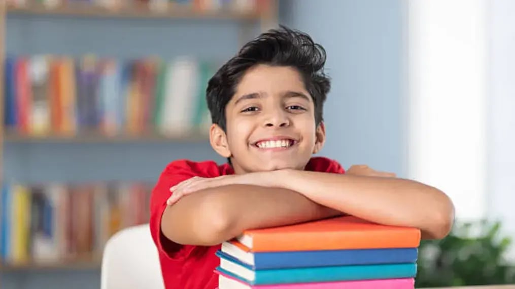 Indian kid reading