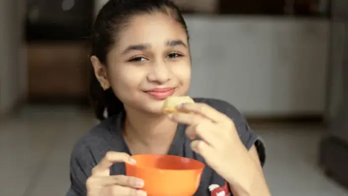 Indian Kid Eating