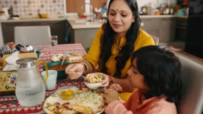 Indian Kids Eating